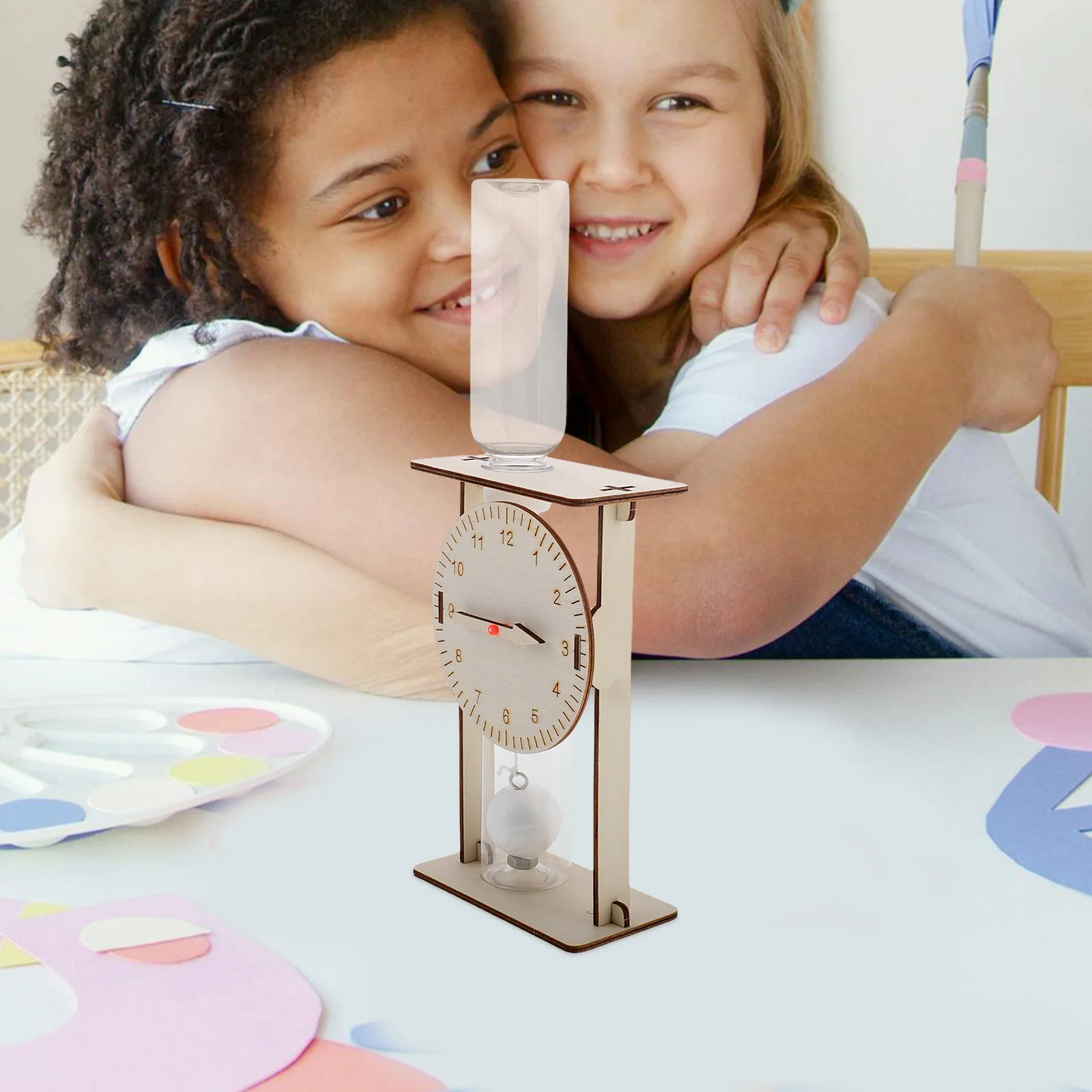 مجموعة واحدة من أدوات العلوم التعليمية على مدار الساعة المائية DIY للأطفال، مستلزمات التدريس الزمنية، مشاريع علمية للمدرسة المنزلية في الفصول الدراسية، قم ببناءك #5