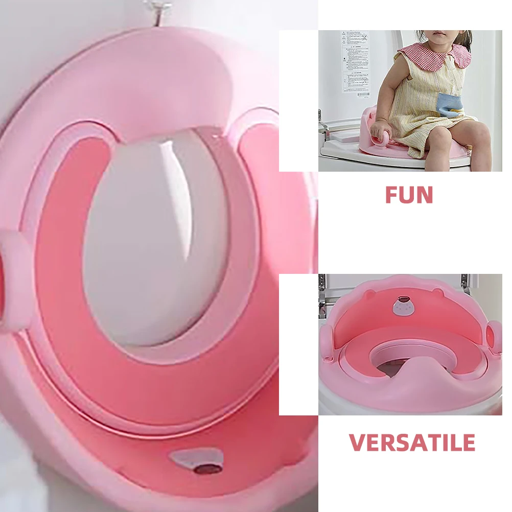 

Cute Children'S Toilet Trainer Soft Tpe Padding Portable Non-Slip Potty Removable Ladder Cherry Blossom Lion Design Easy Clean
