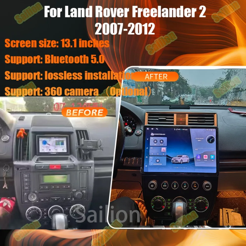 Rádio Automotivo Android15 For Land Rover Freelander 2 2007-2012 Multimídia Player BT DSP BT Carplay 4G WIFI GPS Navigation