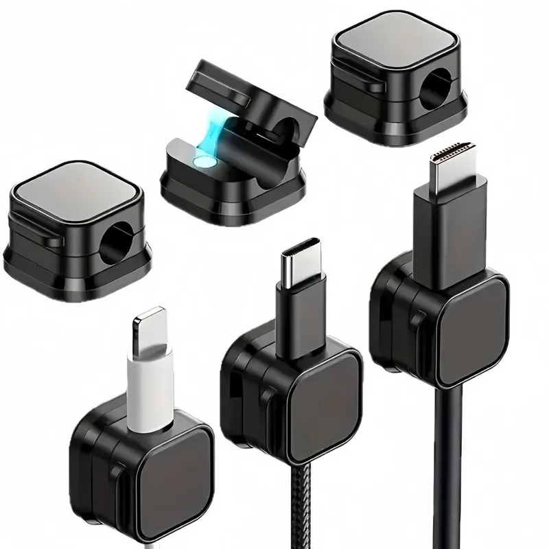 11 pcs Magnetic Cable Clips with Strong Magnet Hold, ideal for Desktop Cable Organizing and Car Charger Cord Holder