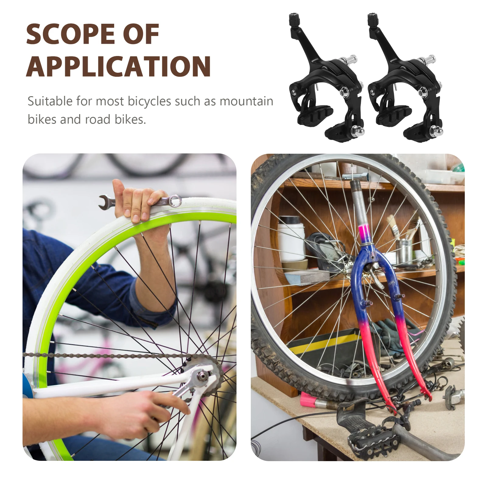 

1 Pair Bicycle Brake Calipers Aluminum Alloy Front Rear For Mountain Road Bike Cycling Brake Calipers Wear-Resistant Bike Brakes