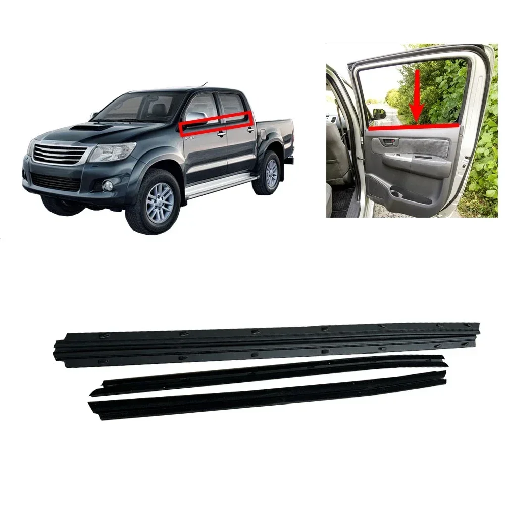 

4 Pcs Inner Window Glass Rubber for Toyota Hilux 2005-2014 Weatherstrip for Hilux Glass Inner Laminate 68172-0K010 78cm 65cm