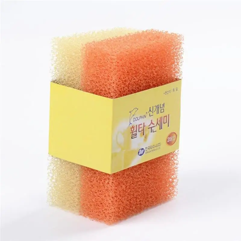 10pcs Simulation Loofah Scouring Pad Kitchen Dishwashing Sponge Cleaning Pad Sponge Paddish Scrubber Pads (Random Color)