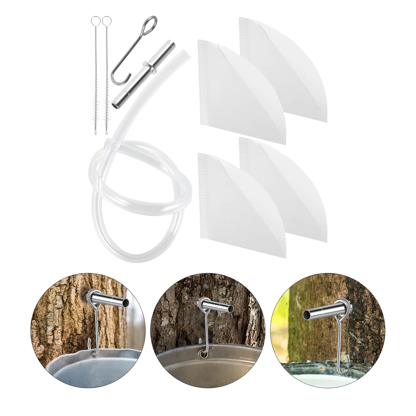 

Maple Syrup Tap Outdoor Tree Tapping Kit Strainer Faucet Taps for Line Tools Stainless Steel Tubing