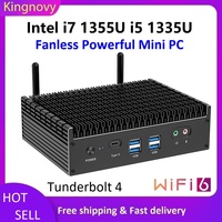 TOPTON Intel 13th Gen Fanless Mini PC Gaming i7 1355U i5 1335U PCIE4.0 DDR4 2*2.5G LAN desktop Tunderbolt 4 Gamer Computer WiFi6