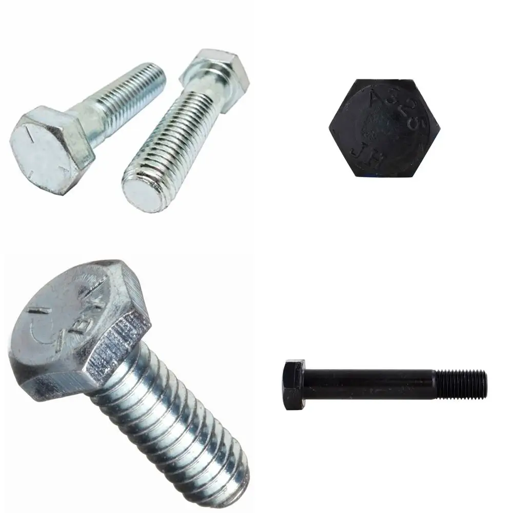 مسامير ذات غطاء سداسي مطلي بالزنك من الدرجة 5 1/4-28 × 1-1/2 بوصة خيط ناعم ملولب جزئيًا 0.75 بوصة طول الخيط، 100 قطعة