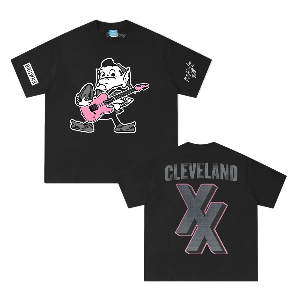 2026 Summer New Model Mgk X Cleveland Browns High-Quality Comfortable Casual Men's Round-neck Printed T-Shirt