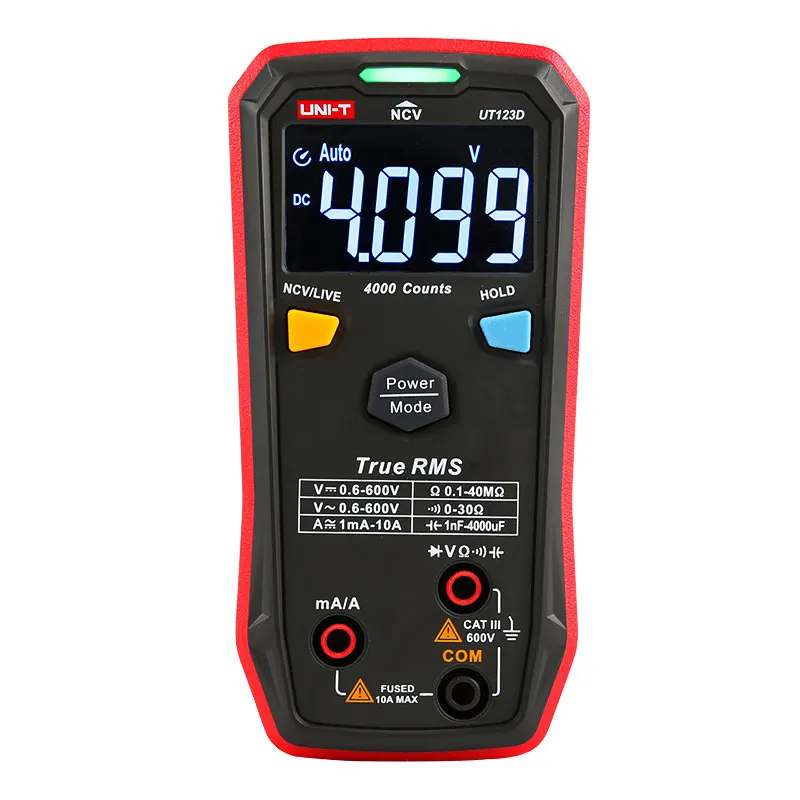 UNI-T Multimeter UT123D Smart Digital Multimeter DC AC Current Meter Electric Tester NCV Resistance Capacitance Live Diode Test