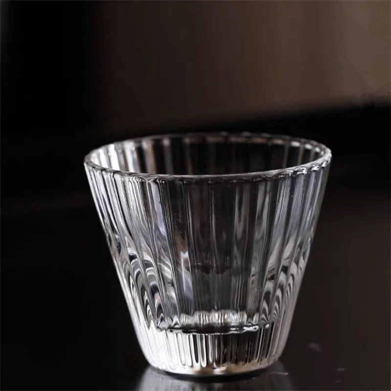 2pcs/Lot 50ml Japanese Style Stripe Small Tea Cup Heat-resistant Glass Kungfu Teacup Small Wine Glass Tea Set Accessories