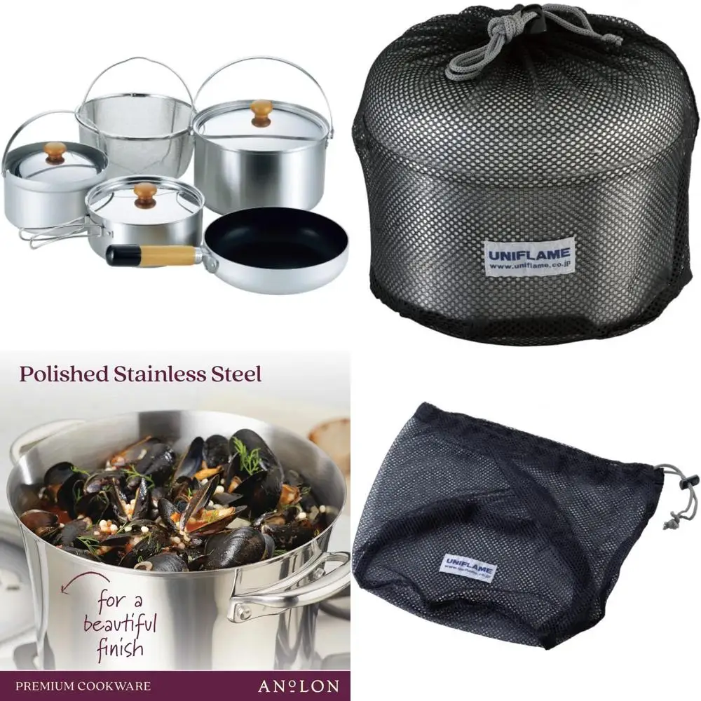

Anolon Nouvelle Stainless Steel Cookware Pots and Pans Set, 10 Piece