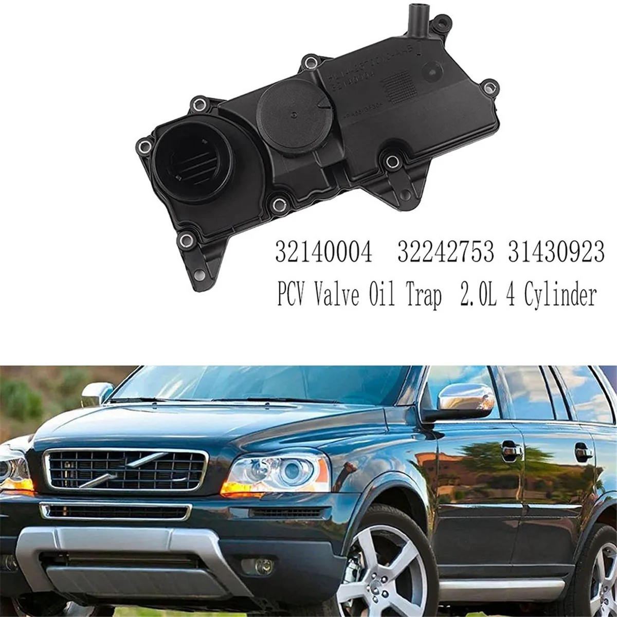 32140004 PCV Valve Oil Trap 2.0L 4 Cylinder for Volvo XC90 XC60 S60 S80 S90 V60 V90 2014-2021 32242753 31430923