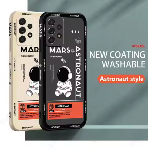 Cute Astronaut Case For Samsung Galaxy A52 A55 S24 S22 S21 S23 Ultra S20 FE S25 Plus A15 A35 A14 A34 A53 A36 A56 A54 5G Cover