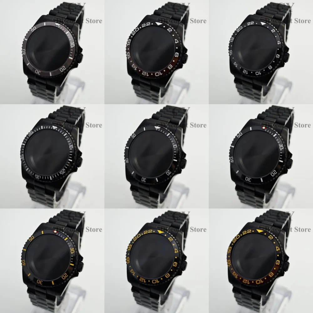 NH35 36mm Black Stainless Steel Watch Case Strap Sapphire Glass fit NH35 NH36 ETA2824 2836 Miyota8215 DG2813 3804 PT5000 Movemen