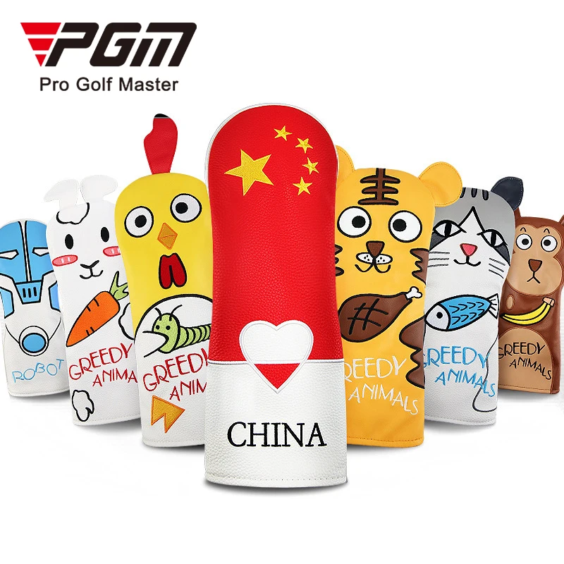 

PGM Cartoon Shape Waterproof PU Golf Head Cover for 1/3/5/UT Wood Clubs 1/3/5/UT Wood Culb Head Cover