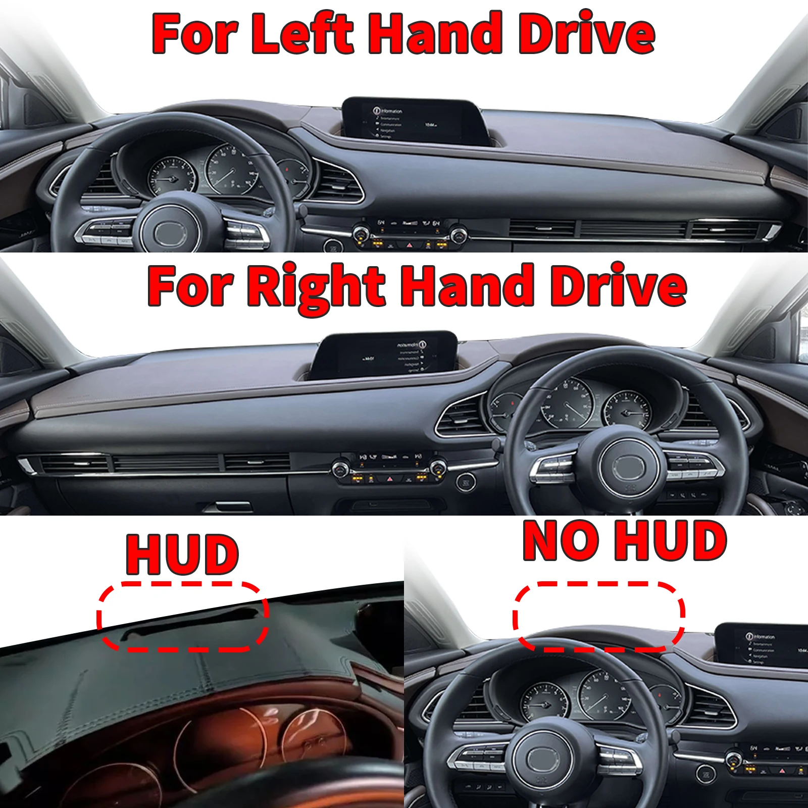 fit for Mazda CX-30 CX30 2024 2023 2022-2019 Car Accessories Dashmat Protective Carpet Dashboard Cover Pad DashMat Sunshade