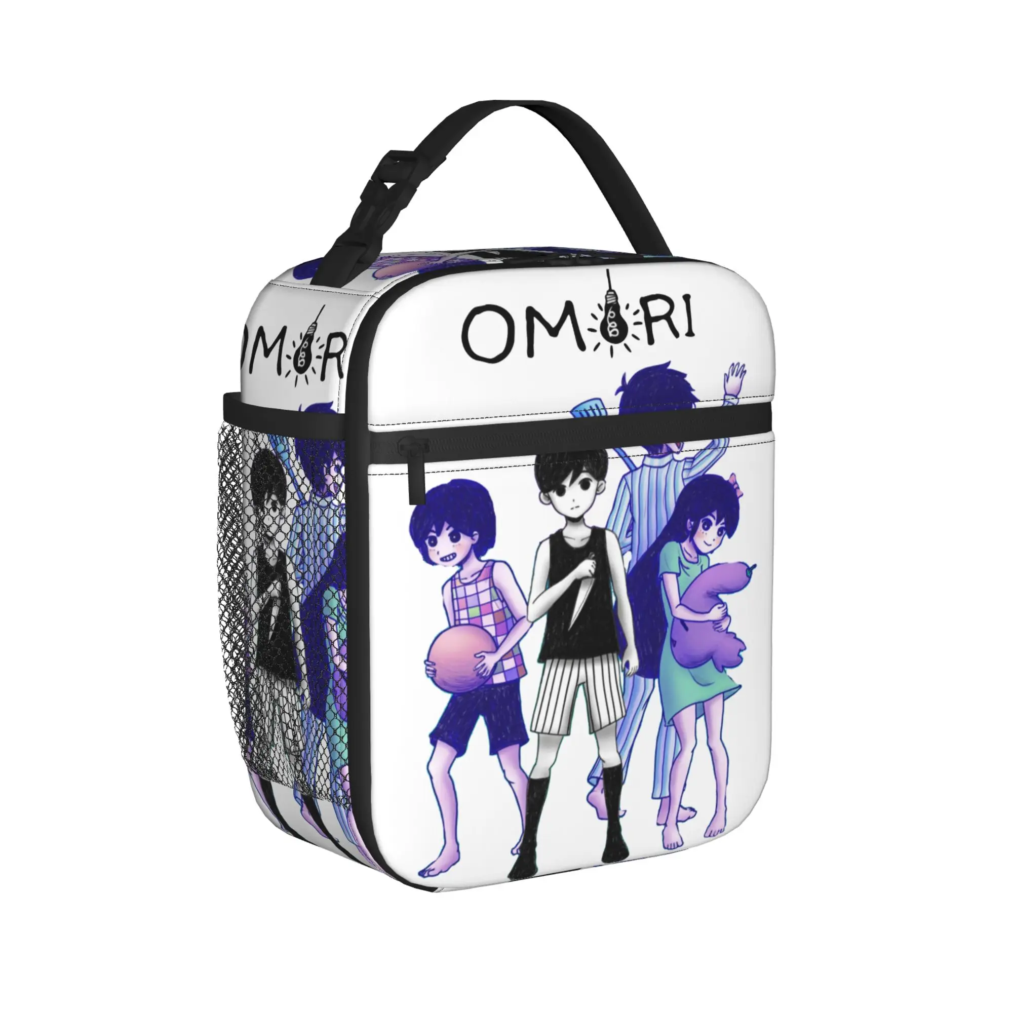 Omori Anime Thermal Insulated Lunch Bags for Travel Horror Game Reusable Food Container Bags Cooler Thermal Lunch Boxes