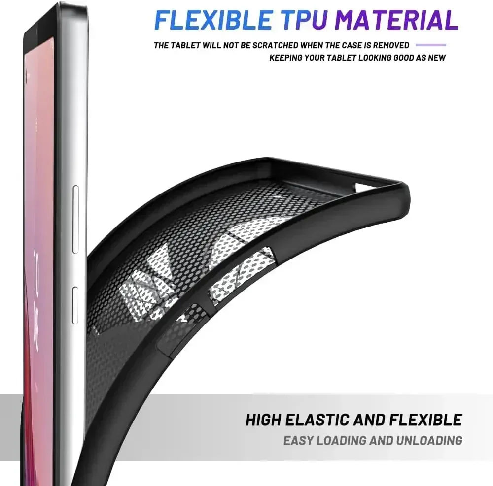 Coque souple en silicone TPU noir pour Lenovo, coque de protection arrière, Lenovo Tab M9 M8 4th 8.0 P11 M11 M10 Plus 2nd 3rd 10.6 10.1 Y700
