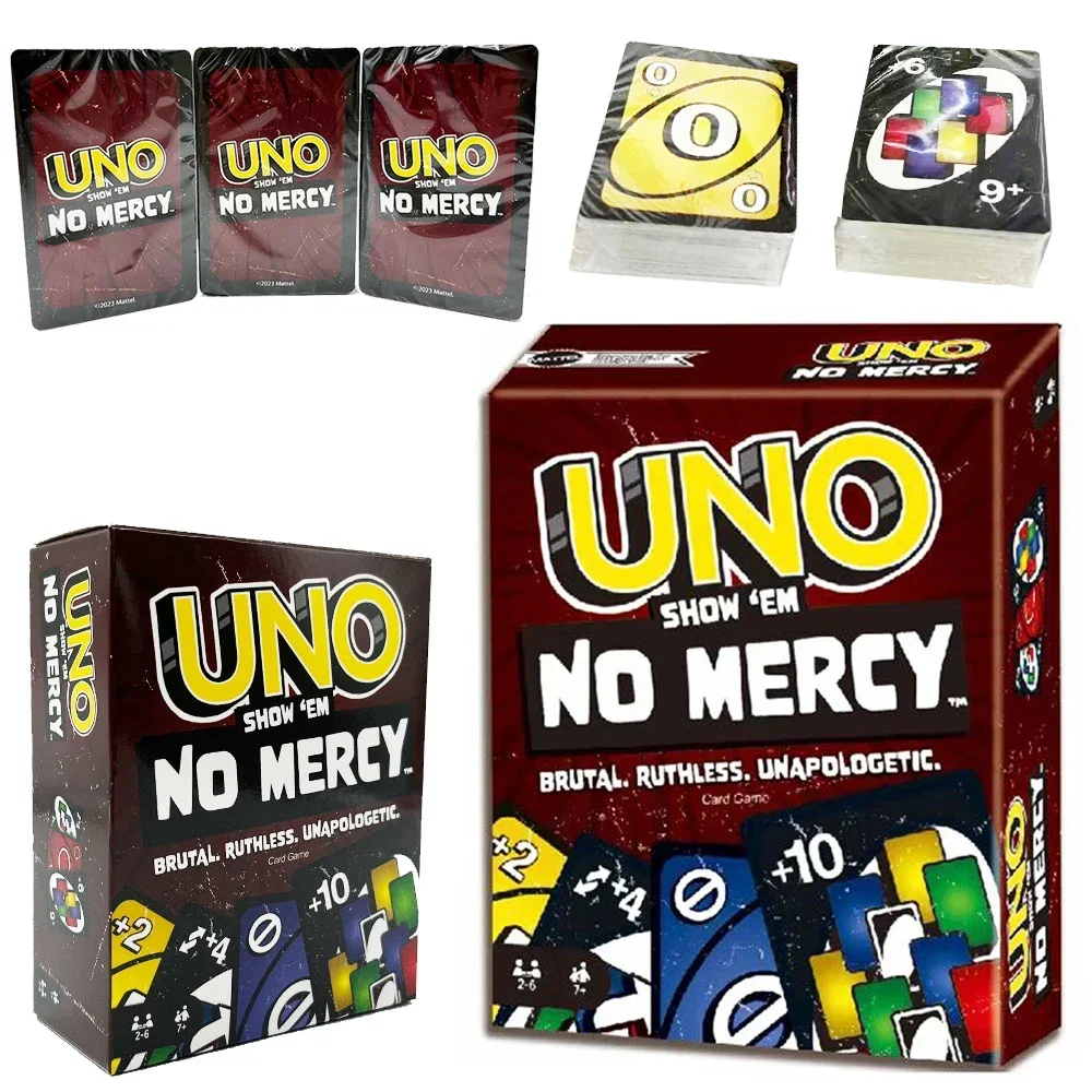 HOT UNO NO MERCY Matching Card Game Pokemon Dragon Ball Z Multiplayer Family Party Boardgame Funny Friends Entertainment Poker