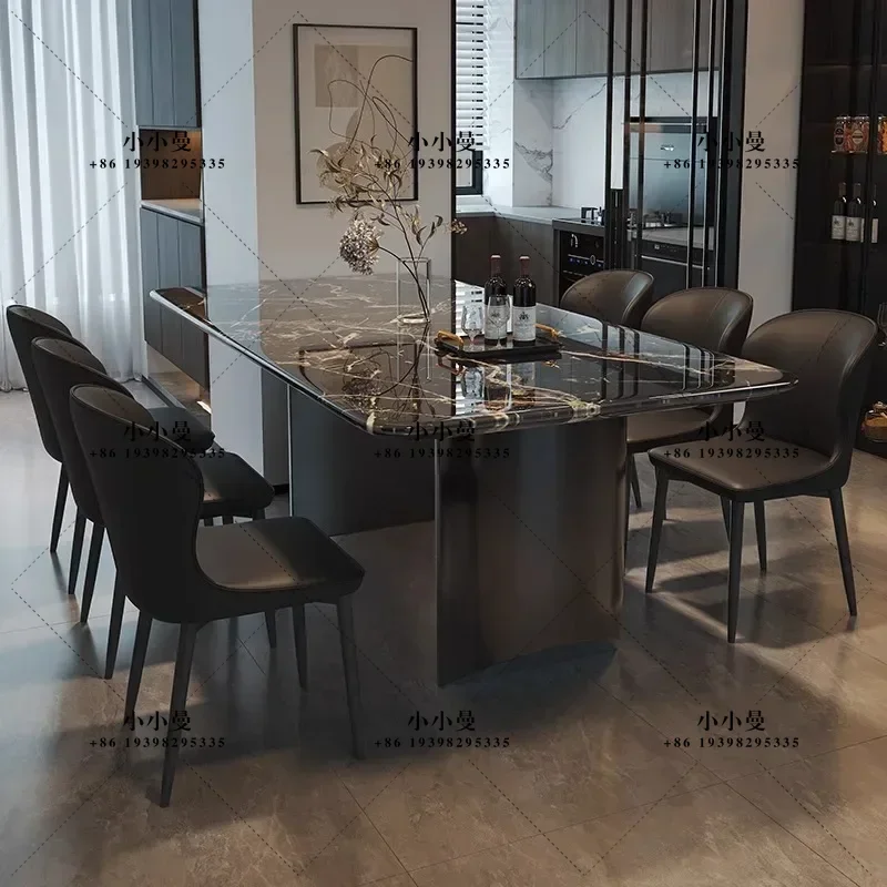 Venice brown marble 2025 new light luxury modern simple family dining table