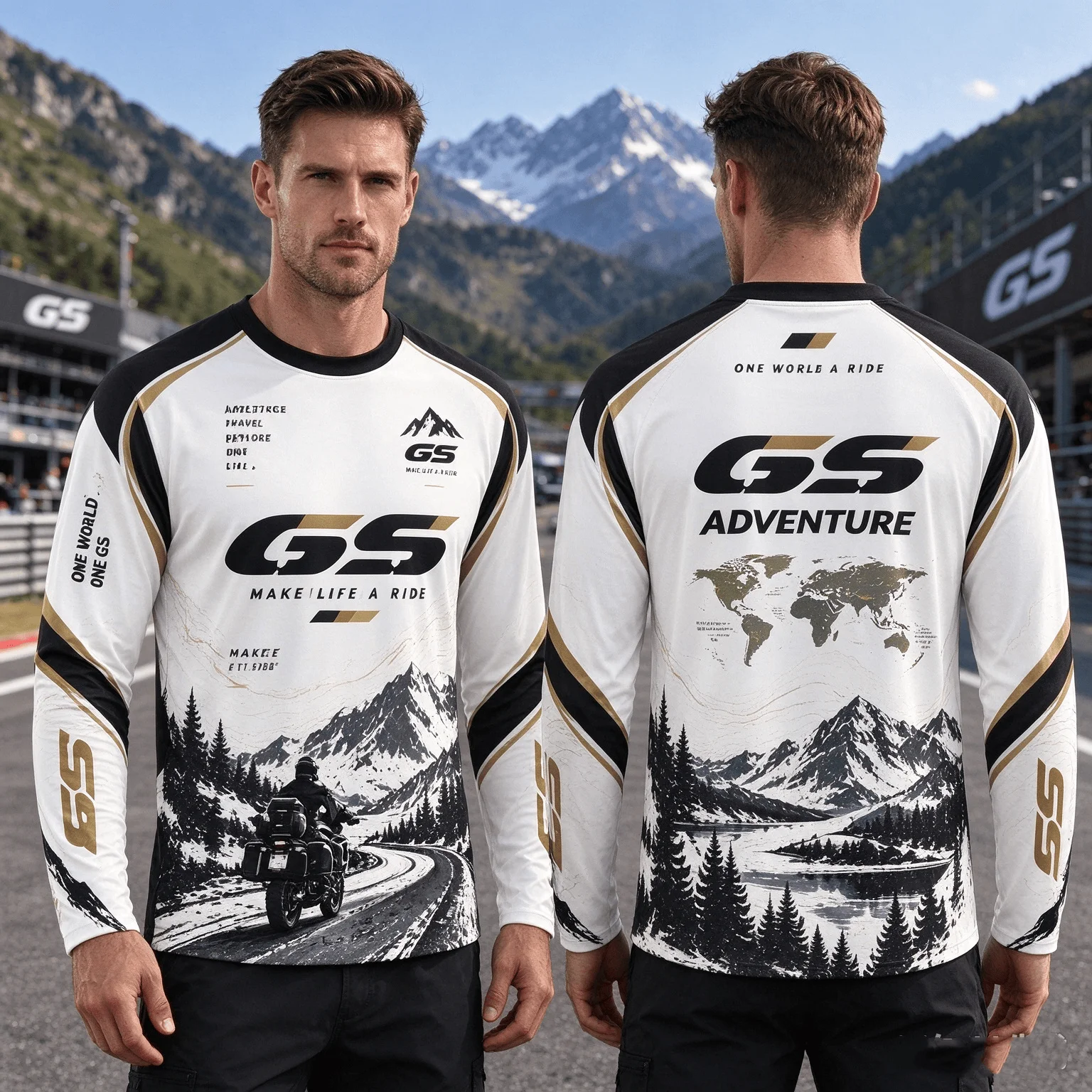 GS Adventure Motorcycle Long Sleeve T‑Shirt Men Motorbike Off‑Road Racing Jersey Unisex Motocross Casual Tops for Rider Fans