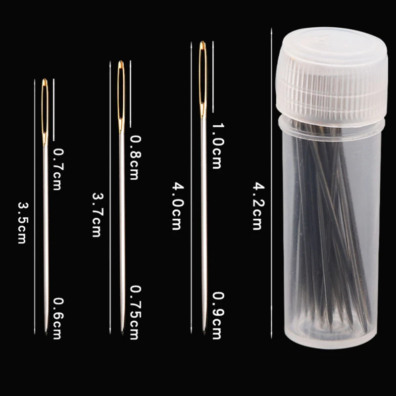 30pcs Cross Stitch Needles Gold Tail Needle Blunt Embroidery Needle Cross Stitch Needlework Tools