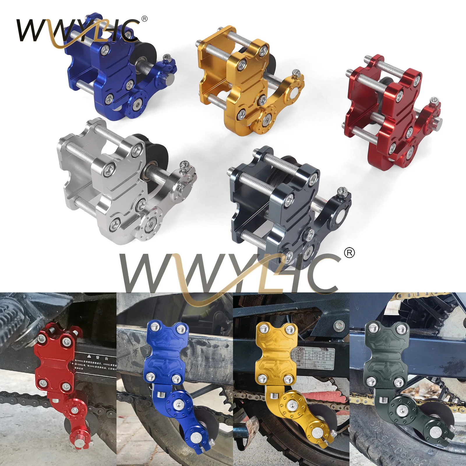 Motorcycle Modification Accessories Chain Adjuster Large Chain Automatic Regulator, Tensioner Motorcycle Stretcher