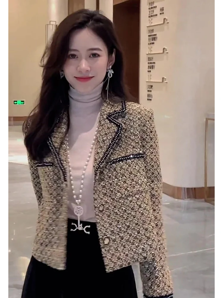 

Spring Faion Ele ort Outerwear Luxury Ladylike Sle Beautiful angFeng Coat StreetSle Agel Chic Ladies Jaet