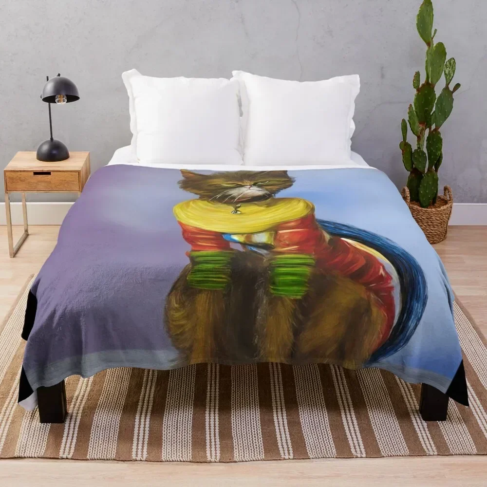 

This little cat is not amused. Throw Blanket Thin Blankets For Bed Flannel Fabric Fashion Sofas Blankets