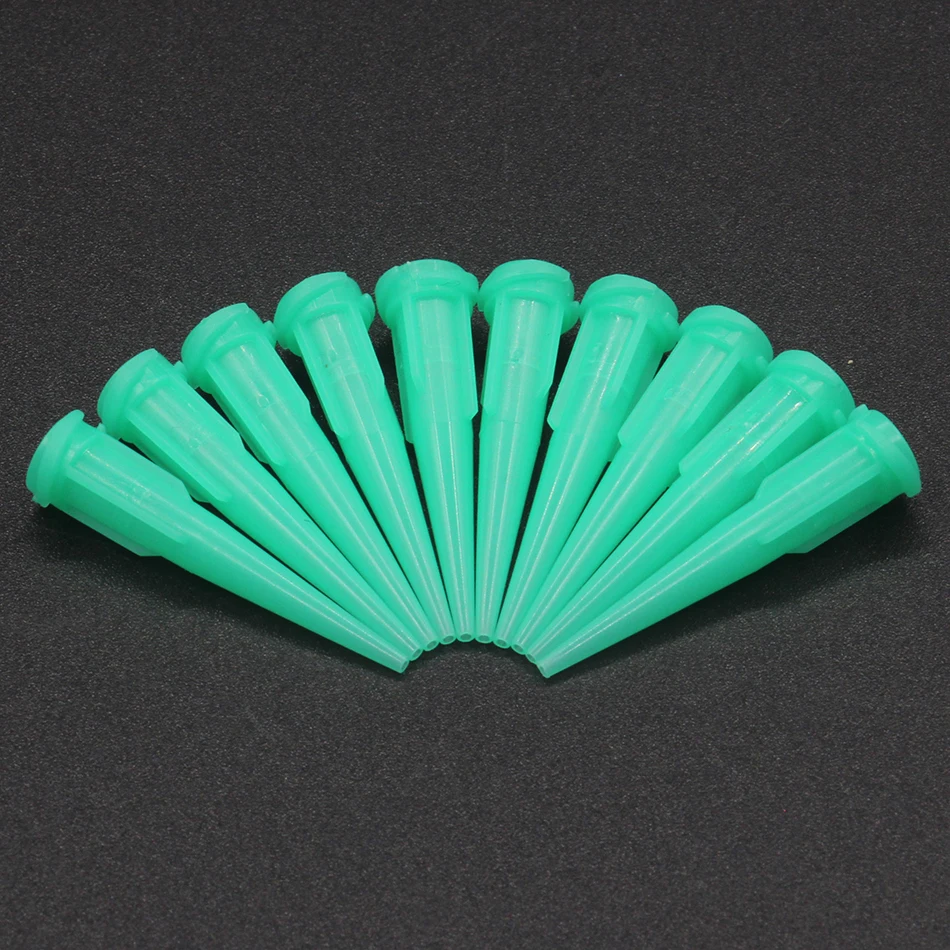 100pcs Tapered Solder Tips Adhesive Paste Glue Dispensing Needle Plastic 14-27G