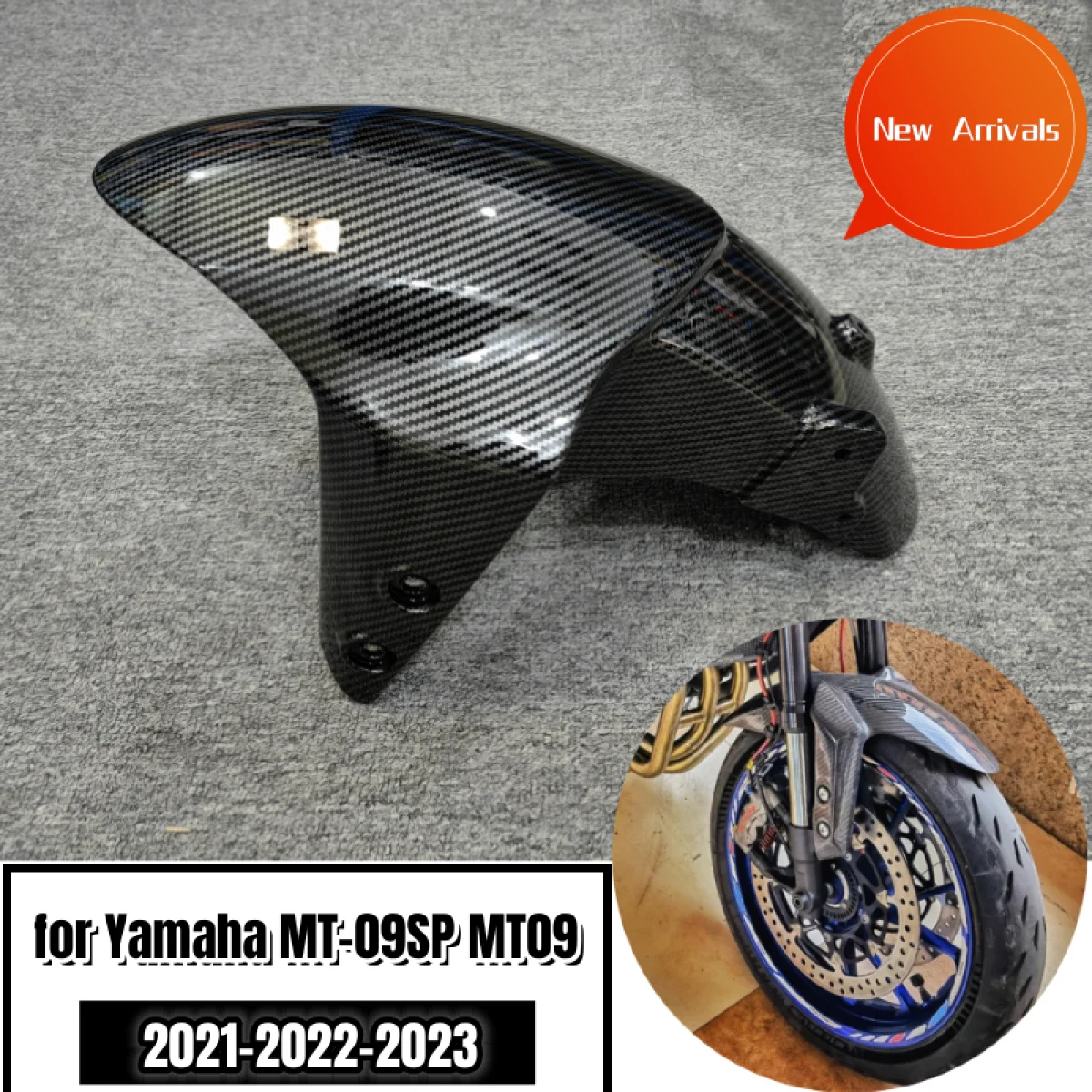 

Motorcycle ABS Injection Molded Fairing for Yamaha MT-09SP MT09 2021-2022-2023 Carbon Fiber Body Front Fender Splash Guard