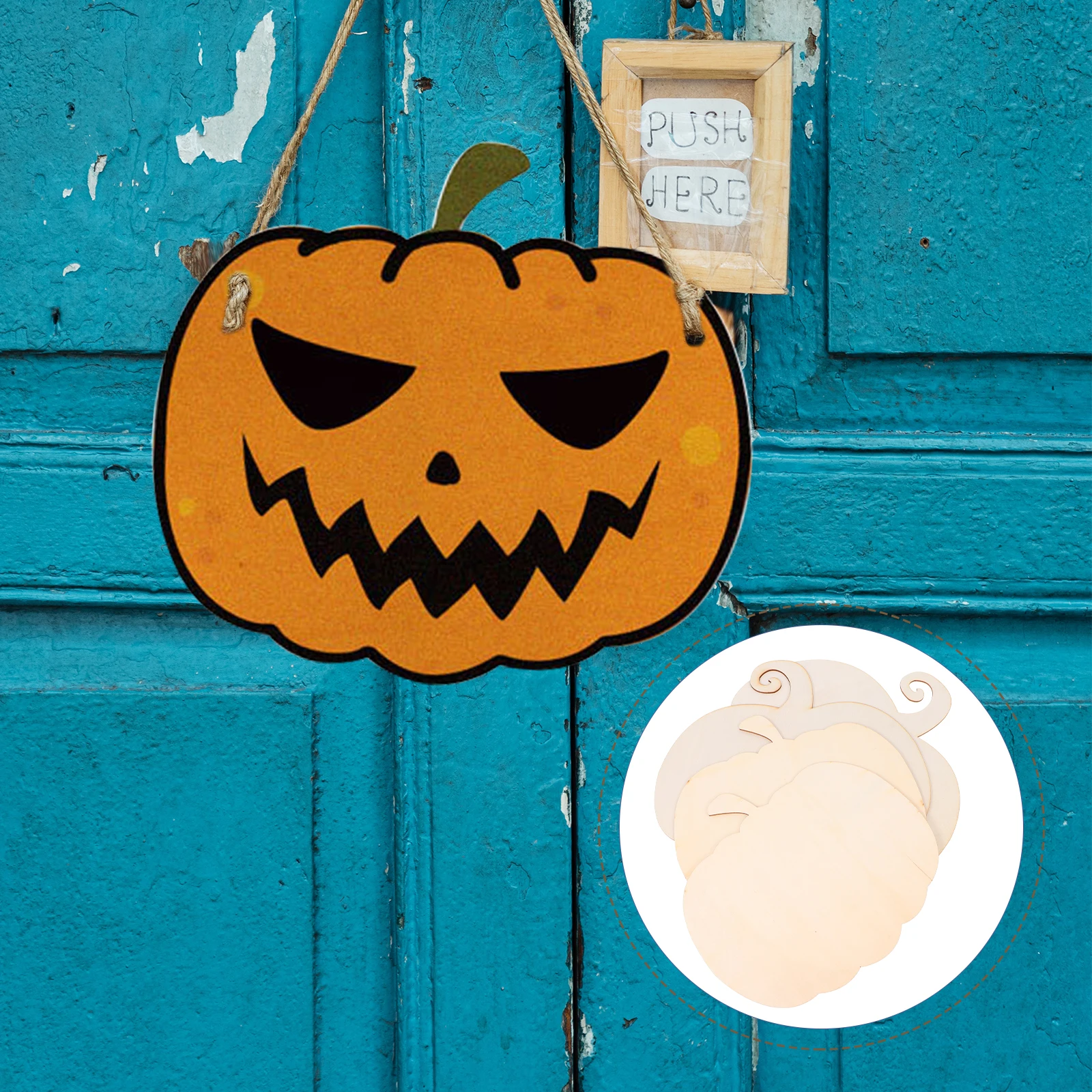 

4 Pcs Decor White Germ Pumpkin Board Wood Cutouts for Crafts Decorate Beige Kitchen Decoration
