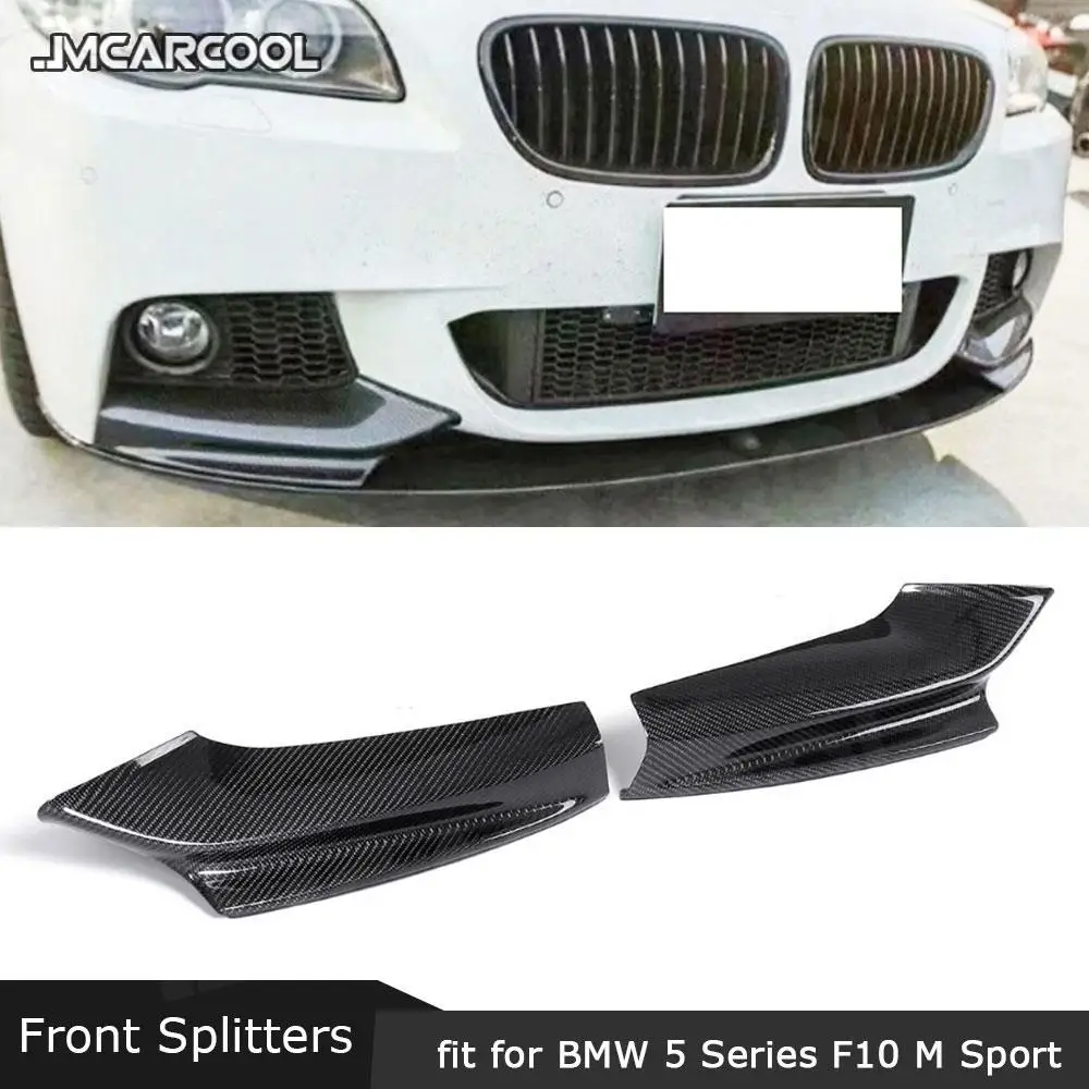 

JMCARCOOL Carbon fiber Front Bumper Lip Splitters Cupwings for BMW 5 Series F10 M5 M Sport 2012-2017 Bumper Guard Car Styling