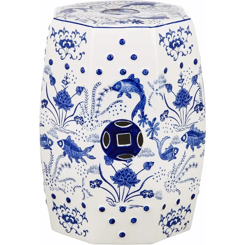 

ACS4557A Cloud 9 Koi Ceramic Decorative Garden Stool, Blue