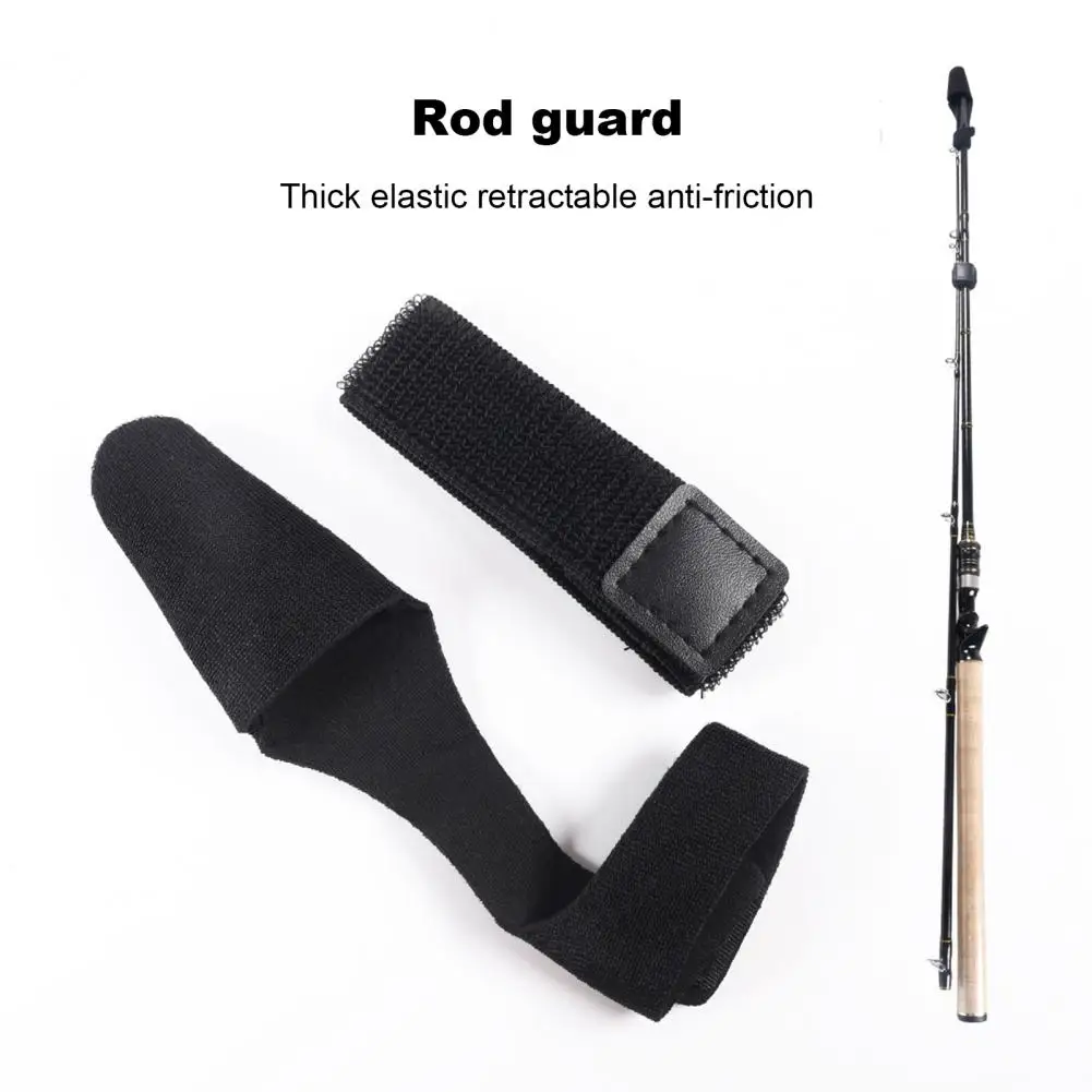 1 Set Fishing Rod Protective Cover Reusable High Stretch Fastener Tape Fishing Rod Strapping Wrap Pole Protector Case