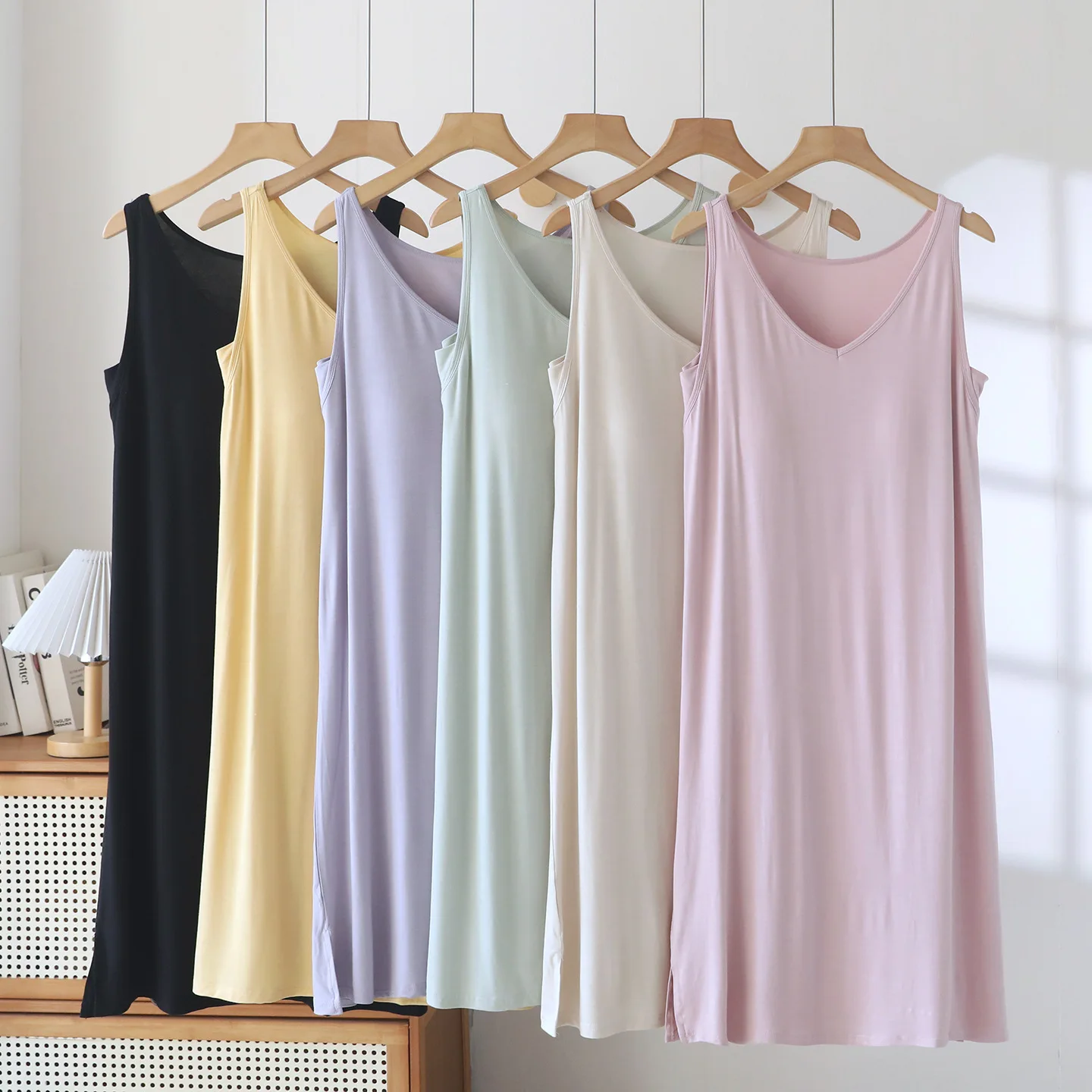 Plus Size Nightgowns Casual Women's Sleepwear Sleeveless Vest Night Dress Nightie Summer Pajamas XL XXL Sexy Modal Lingerie ﻿