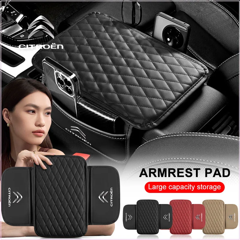 Car Storage Bag Center Armrest Protective Cushion Support for Citroen DS C1 C2 C3 C5 C6 C5X E-C4 C-Crosser Cactus Car Stickers