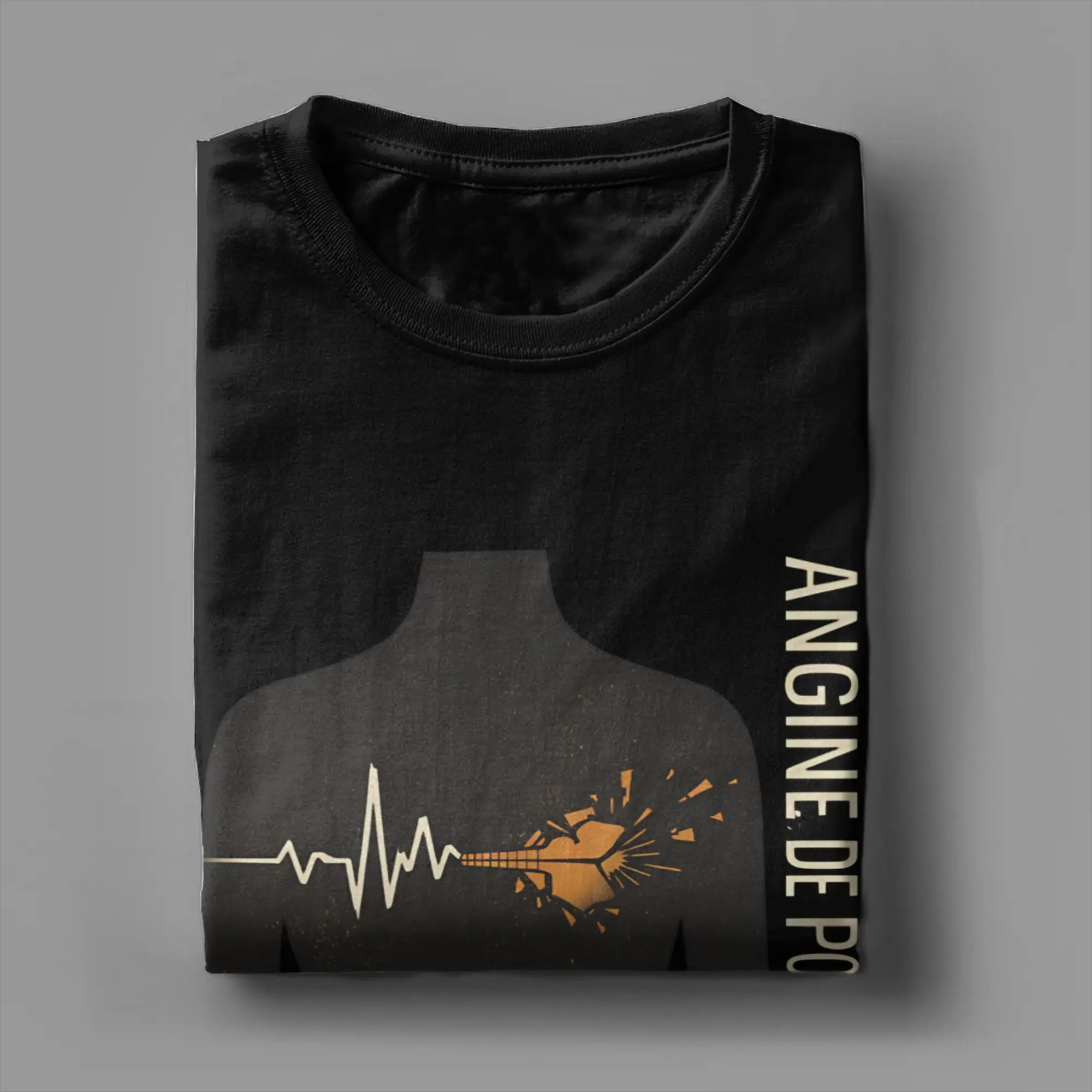 Men Angine de Poitrine Band T Shirts  Cotton Tees Summer Short Sleeves T-Shirt O Neck Fashion Casual Tee Shirt Large Size