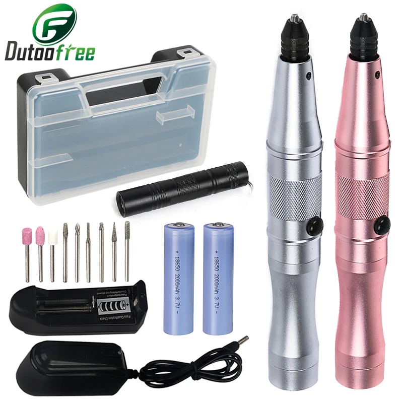 Mini Cordless Rotary Tool Kit Woodworking Engraving Pen DIY Accessories Set For Jewelry Metal Glass Mini Wireless Drill With Box