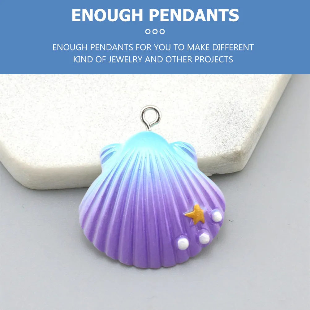 

30Pcs Shell Shape Resin Pendants for DIY Jewelry Making Necklace Bracelet Earring Keychain Craft Supplies Jewelry Charms