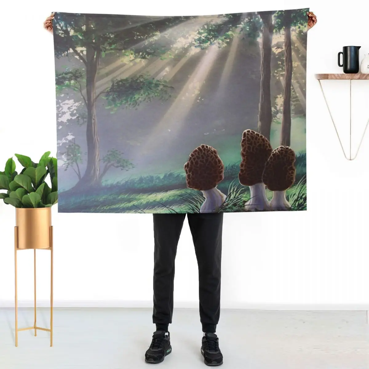 

Woodfish (Morel Mushroom) Throw Blanket Stylish Couch Blanket for Home Living Room