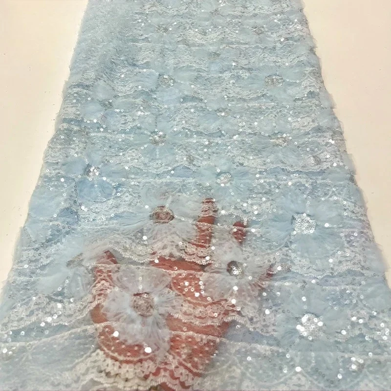 قماش دانتيل جاكار أفريقي عالي الجودة وقماش مطرز شبكي من الدانتيل الفرنسي الفاخر، مخيط لفساتين السهرة