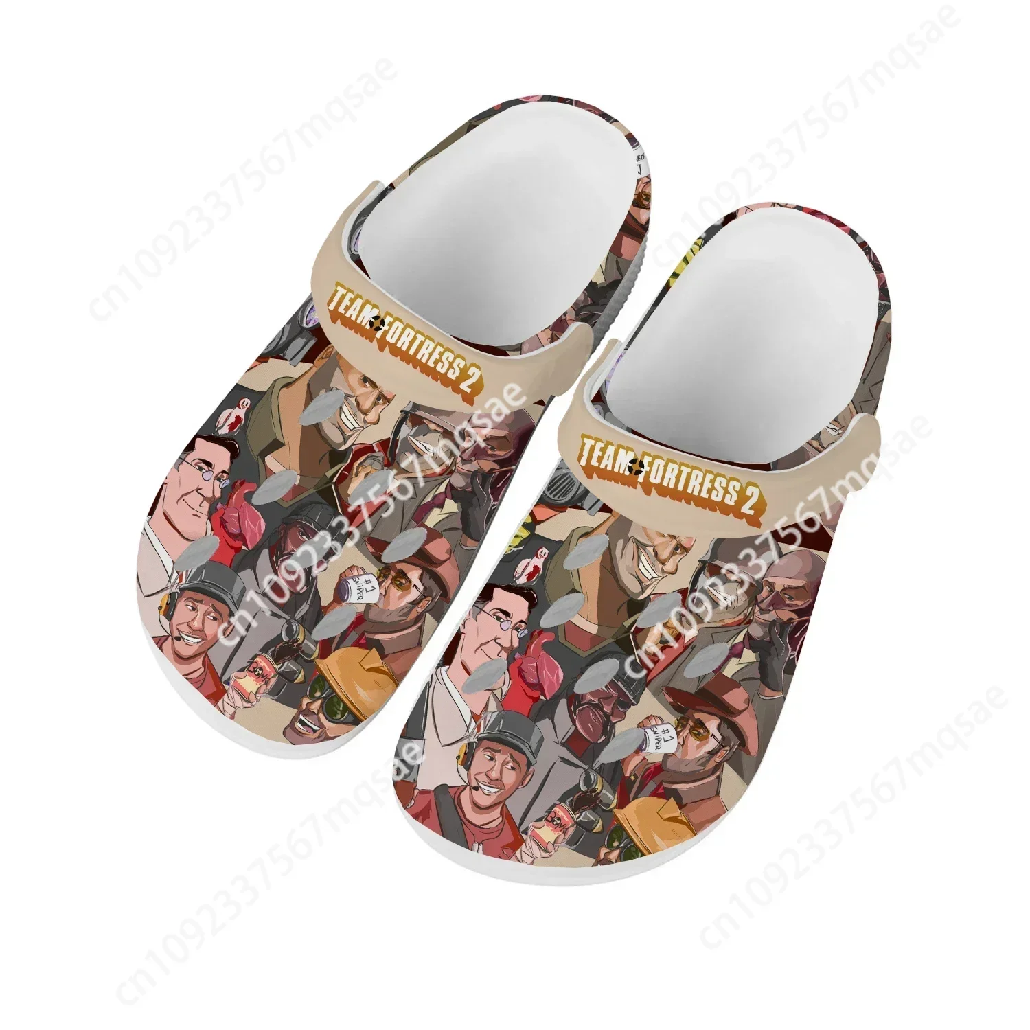 

Team Fortress 2 Home Clogs Cartoon Game Mens Womens Teenager Custom Fashion Built Water Shoes Garden Beach Hole Slippers Sandals