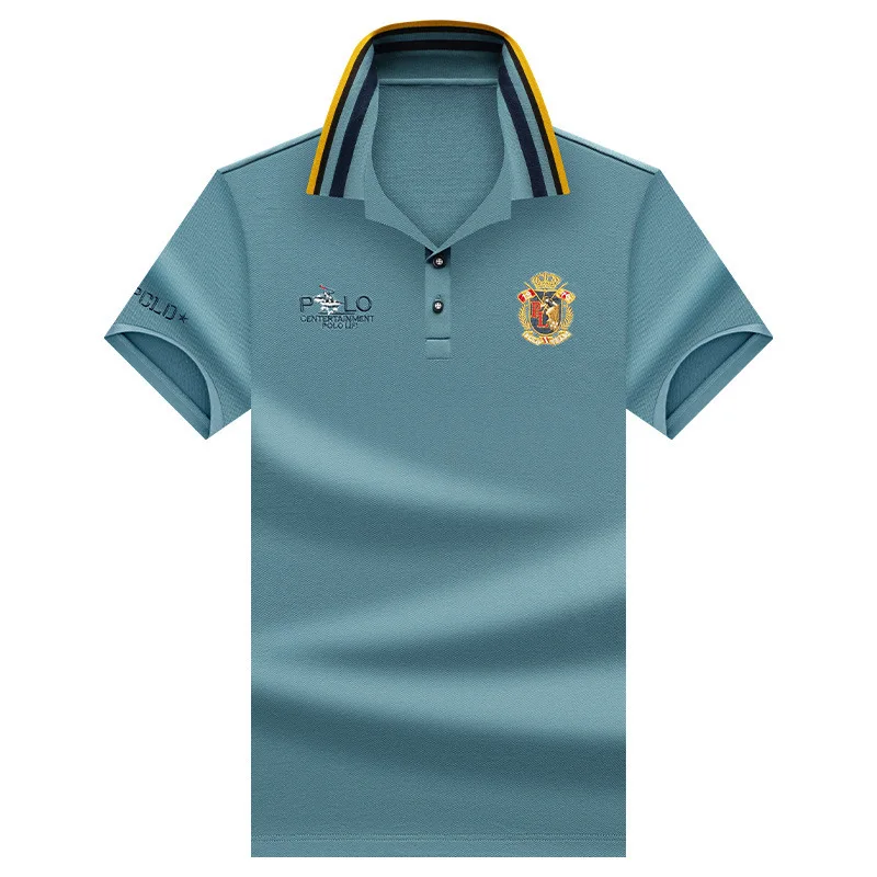 2025Advanced Polo Shirt Men's Short Sleeved T-shirt Casual Solid Color Sports Cool Breathable High-end Top Men's T-shirt - Image 6