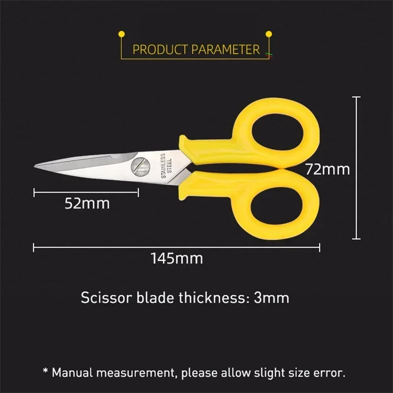 Stainless Steel Wire Cable Scissors Yellow ABS Handle Iron Shears Electrician Scissors Portable Hand Tools Household Gadgets