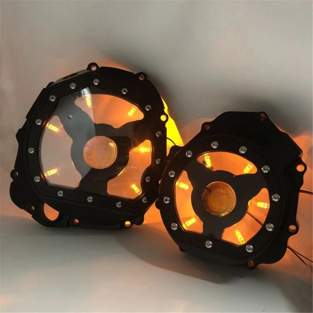 

LED Engine Clutch Cover for Suzuki GSXR1000 2003-2008 Aftermarket Motorcycle Parts Black LEFT&RIGHT