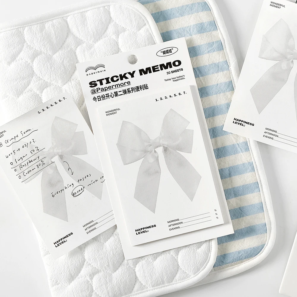 Cute Gelato Bowknot Sticky Memo Pad Adhesive Writing Paper School Craft Supplies Remark Book Stationery Decoration view 3