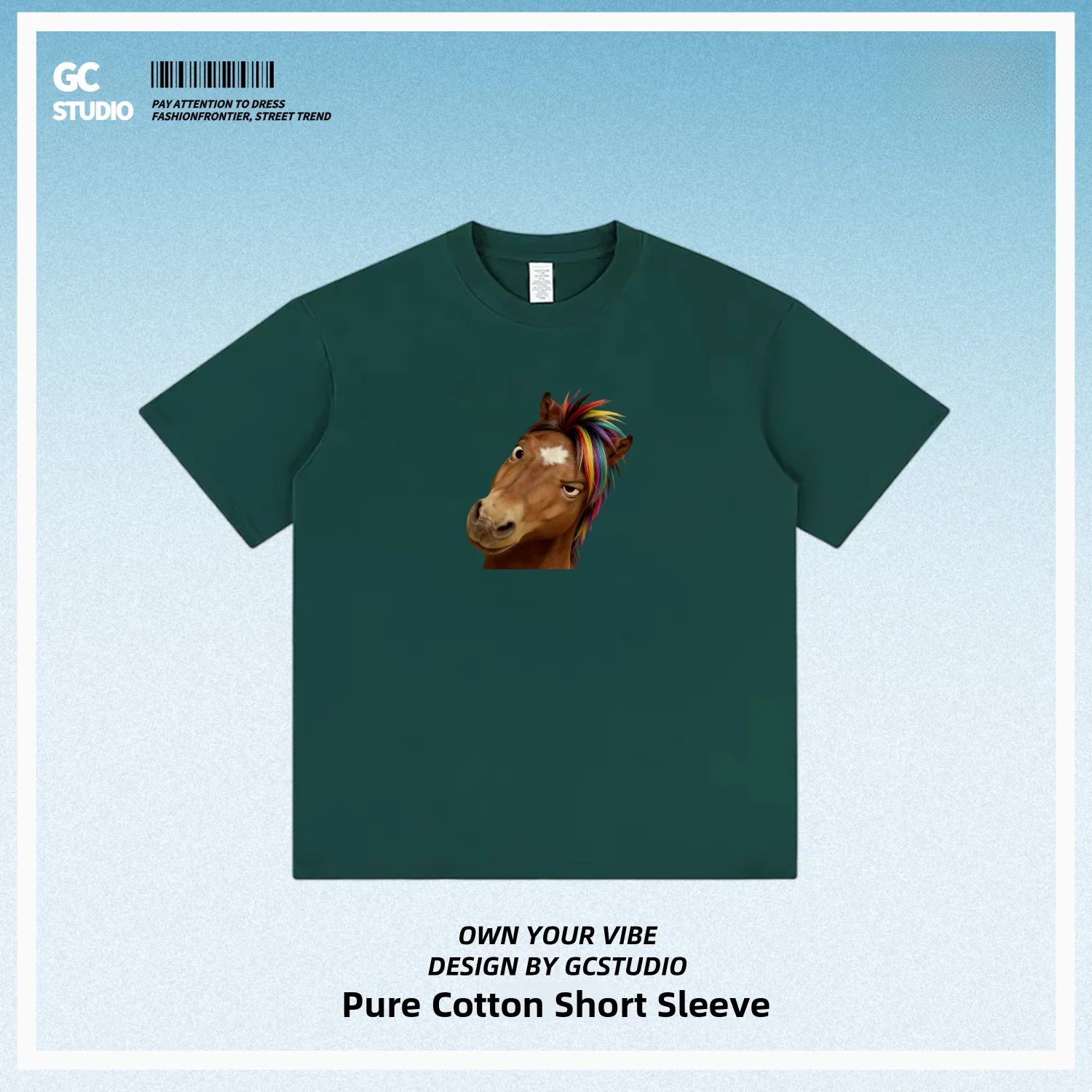 Creative Print Cotton Short Sleeve T-Shirt Unisex Loose Fit Commute Wear New Year Funny Joke Image  Year Pure Cotton