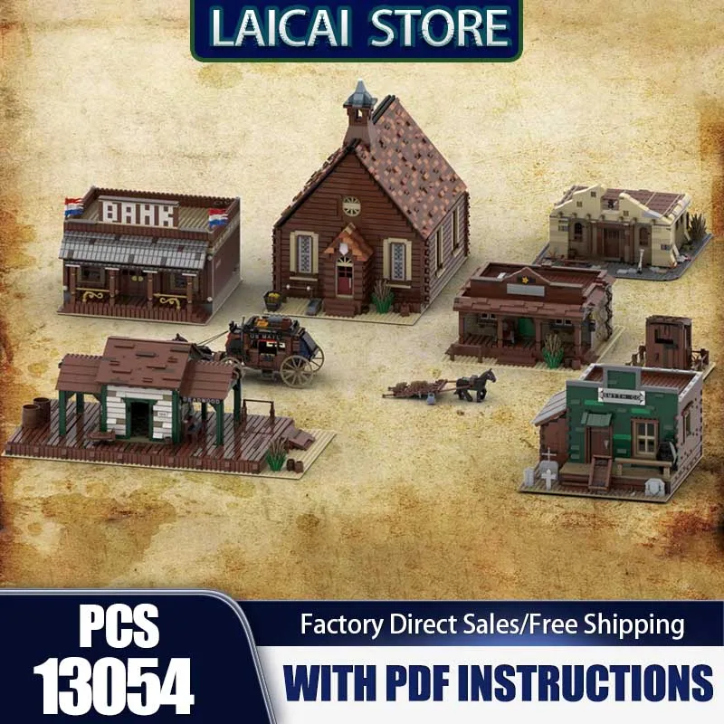 

Moc Building Bricks Western Town Коллекция больших наборов Серия Технологии Модульный блок Игрушка DIY Набор Сборка Сохранивание Подарки