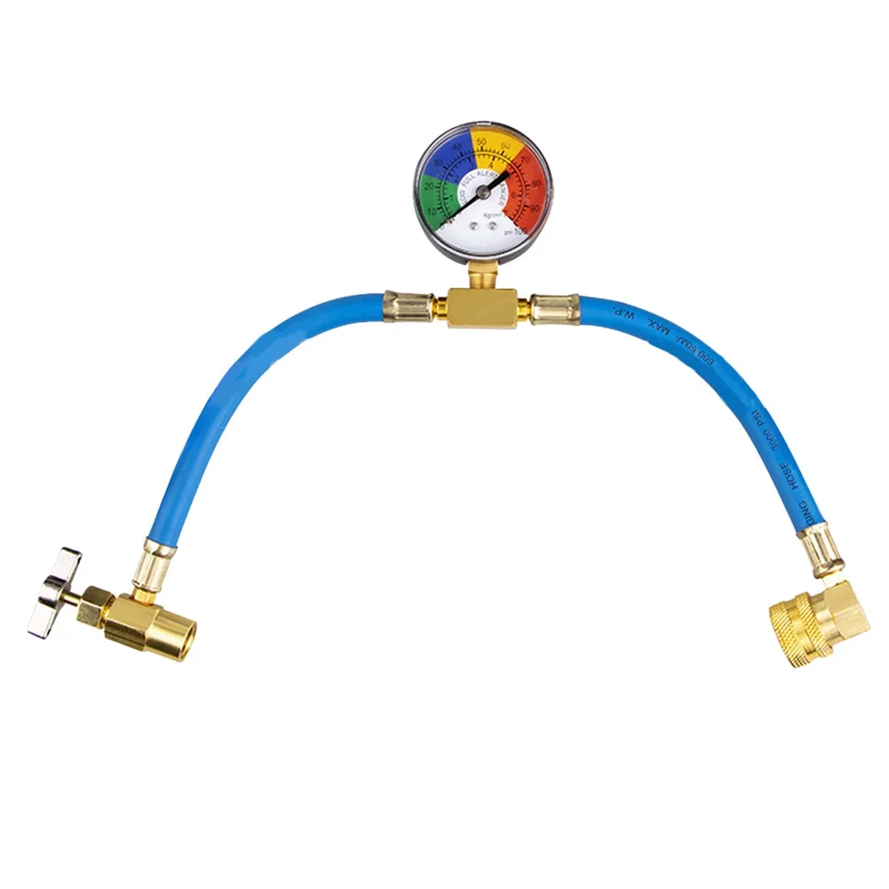

Effortless High Universality Fitment Car Air Conditioning Filling Hose Gas Gauge Approx Inches Recharge Measure Kit