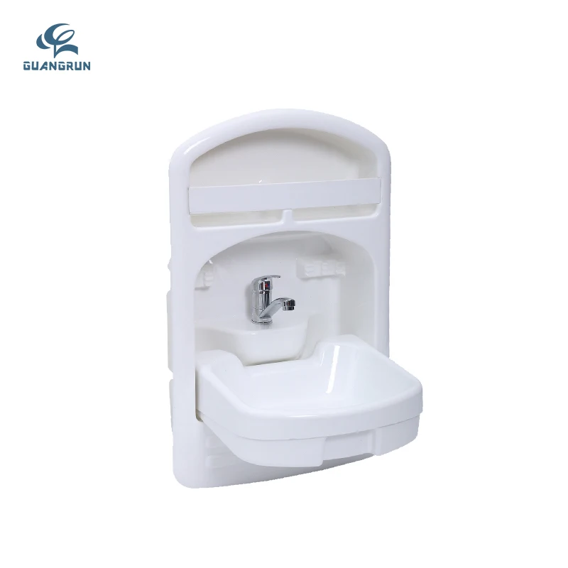 Guangrun White Acrylic Adjustable Foldable RV Motorhome Caravan Sink 464x742x398mm 35mm Tap Hole Bathroom Use Car Vehicle